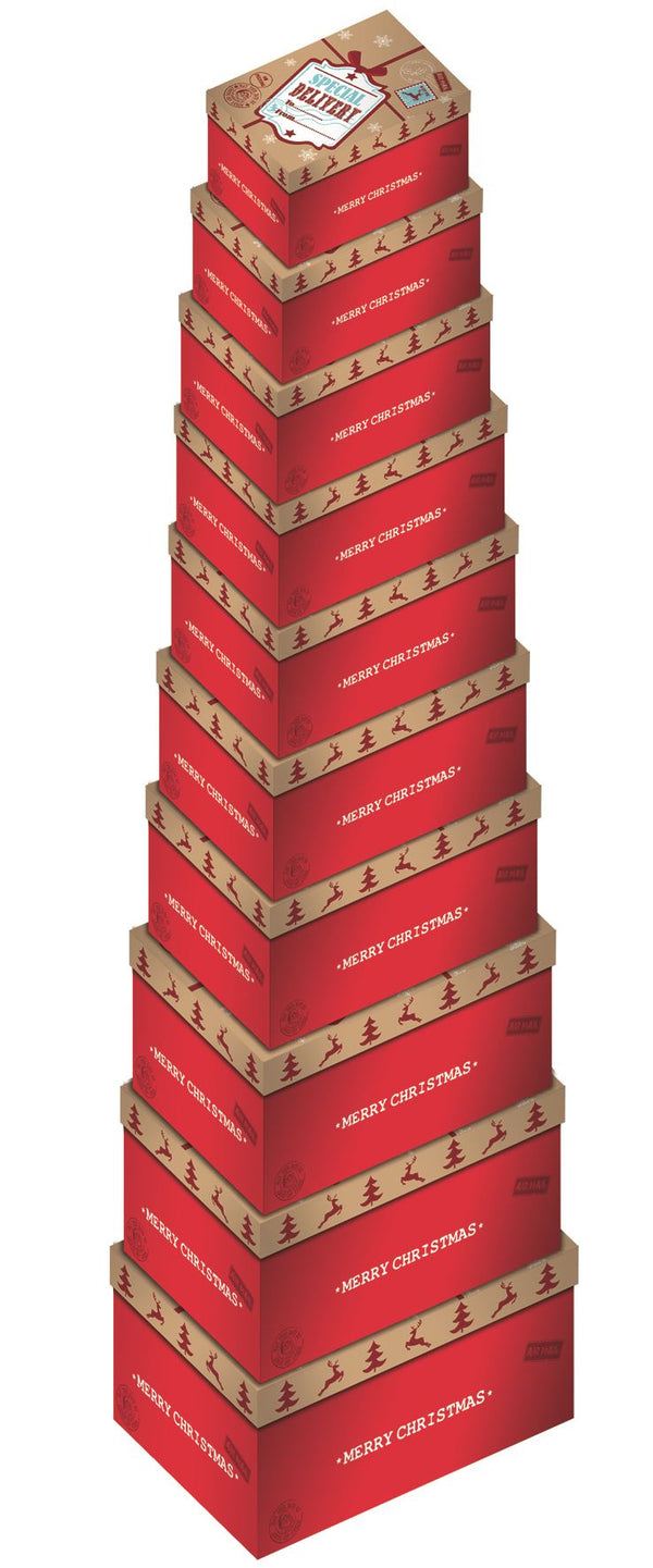 SET OF 10 SPECIAL DELIVERY RECTANGULAR BOXES. 18606